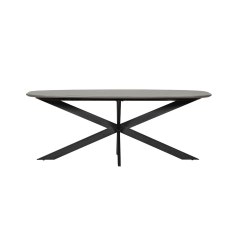 Sadie Industrial 200cm Dining Table in Smoke Finish