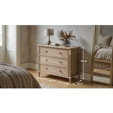 Gallery Direct Artisan Limewash Oak 3 Drawer Chest of Drawers