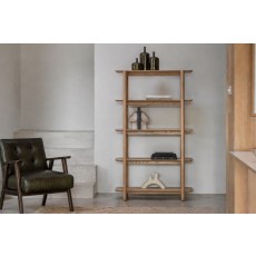 Gallery Direct Hatfield Natural Oak Tall Open Display Unit