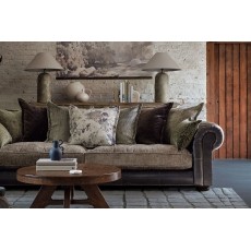 Atlantis Fabric & Leather Mix Pillow Back 4 Seater Sofa