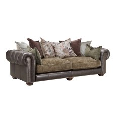 Atlantis Fabric & Leather Mix Pillow Back 3.5 Seater Sofa