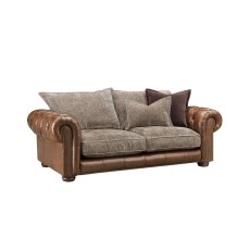 Atlantis Fabric & Leather Mix Standard Back 3 Seater Sofa