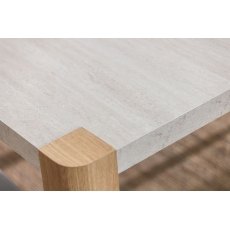 Arlo Natural Oak Side Table with Travertine Ceramic Top