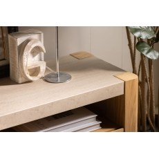 Arlo Natural Oak TV Unit with Travertine Ceramic Top