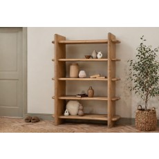 Flynn Natural Oak Open Display Bookcase