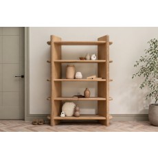 Flynn Natural Oak Open Display Bookcase