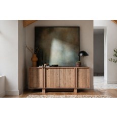 Oakley Reclaimed Wood Wide Sideboard in Rustic Buff Finish