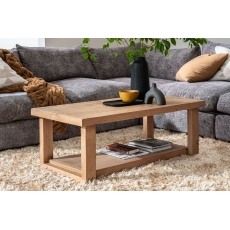 Oakley Reclaimed Wood Coffee Table in Rustic Buff Finish