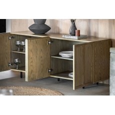 Gallery Direct Panelled Smoked Oak Large Sideboard