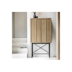 Gallery Direct Panelled Smoked Oak Cocktail Cabinet