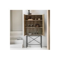 Gallery Direct Panelled Smoked Oak Cocktail Cabinet
