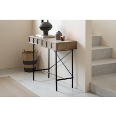 Gallery Direct Panelled Smoked Oak Console Table