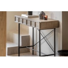 Gallery Direct Panelled Smoked Oak Console Table