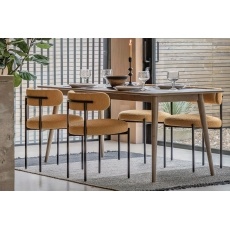 Gallery Direct Panelled Smoked Oak Dining Table