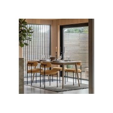 Gallery Direct Panelled Smoked Oak Dining Table