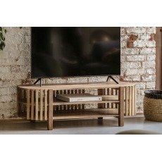Gallery Direct Voss Mango Wood Slatted Media TV Unit