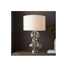 Gallery Direct Kelda Shaped Table Lamp Satin Brass Vintage White
