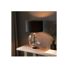 Gallery Direct Kelda Oval Table Lamp Clear Glass Black