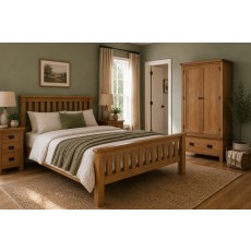 Salisbury Waxed Premium Oak Slatted Bed Frame