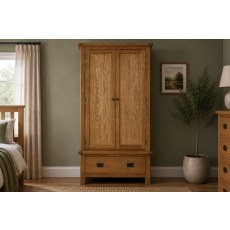 Salisbury Waxed Premium Oak Gents Wardrobe