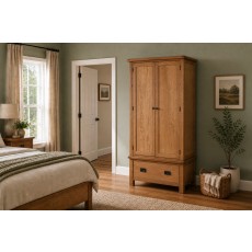 Salisbury Waxed Premium Oak Gents Wardrobe