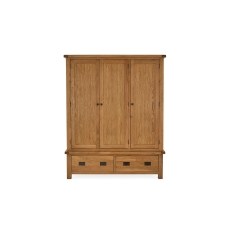 Salisbury Waxed Premium Oak Triple Wardrobe