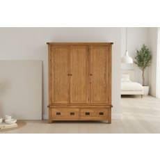 Salisbury Waxed Premium Oak Triple Wardrobe Salisbury Waxed Premium Oak Triple Wardrobe
