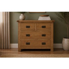 Salisbury Waxed Premium Oak 2 Over 2 Chest Of Drawers
