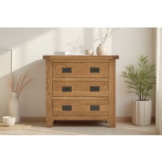 Salisbury Waxed Premium Oak 3 Drawer Chest Of Drawers Salisbury Waxed Premium Oak 3 Drawer Chest Of Drawers