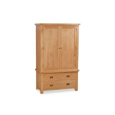 Salisbury Waxed Premium Oak Gents 3 Drawer Wardrobe
