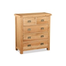 Salisbury Waxed Premium Oak 2 Over 3 Chest Of Drawers