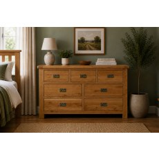 Salisbury Waxed Premium Oak 3 Over 4 Chest Of Drawers
