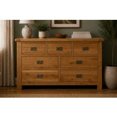 Salisbury Waxed Premium Oak 3 Over 4 Chest Of Drawers