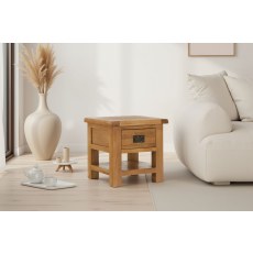 Salisbury Waxed Premium Oak Lamp Table With Drawer