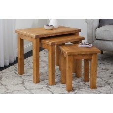 Salisbury Waxed Premium Oak Nest Of Tables - Self Assembly