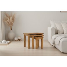 Salisbury Waxed Premium Oak Nest Of Tables - Self Assembly