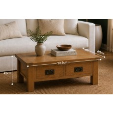 Salisbury Waxed Premium Oak Coffee Table With Drawer