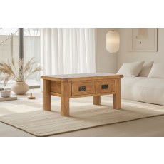 Salisbury Waxed Premium Oak Coffee Table With Drawer