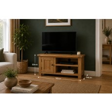 Salisbury Waxed Premium Oak Small Media Stand