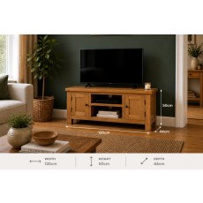 Salisbury Waxed Premium Oak Large Media Stand