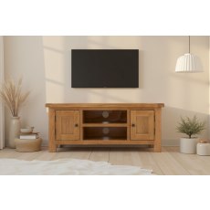 Salisbury Waxed Premium Oak Large Media Stand