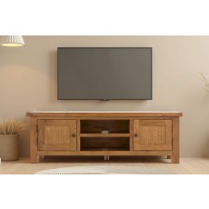 Salisbury Waxed Premium Oak Extra Large Media Stand