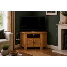 Salisbury Waxed Premium Oak Corner Tv Unit