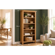 Salisbury Waxed Premium Oak Large Bookcase - Self Assembly