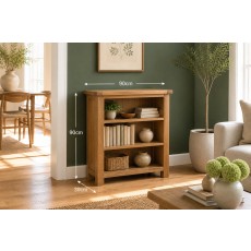 Salisbury Waxed Premium Oak Low Bookcase - Self Assembly