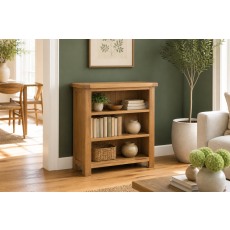 Salisbury Waxed Premium Oak Low Bookcase - Self Assembly