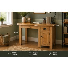 Salisbury Waxed Premium Oak Single Desk