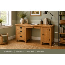 Salisbury Waxed Premium Oak Double Desk