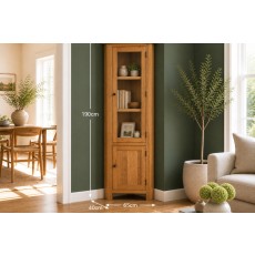 Salisbury Waxed Premium Oak Corner Display Cabinet