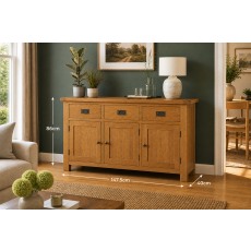 Salisbury Waxed Premium Oak Large Sideboard